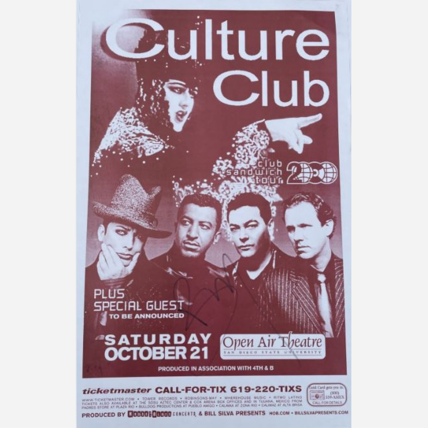 Culture Club Archival Framed & Signed 2000 Culture Club Open Air Theatre