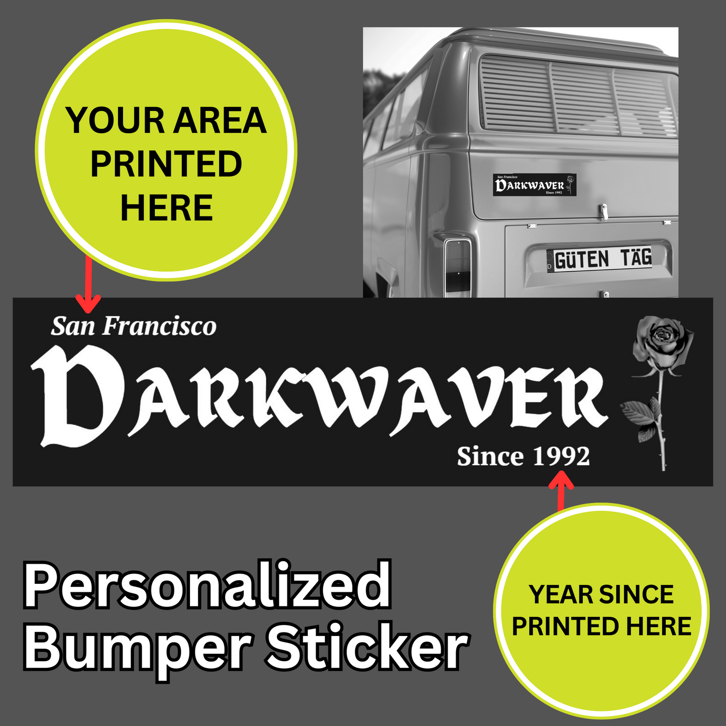 Personalized Darkwave Bumper Sticker