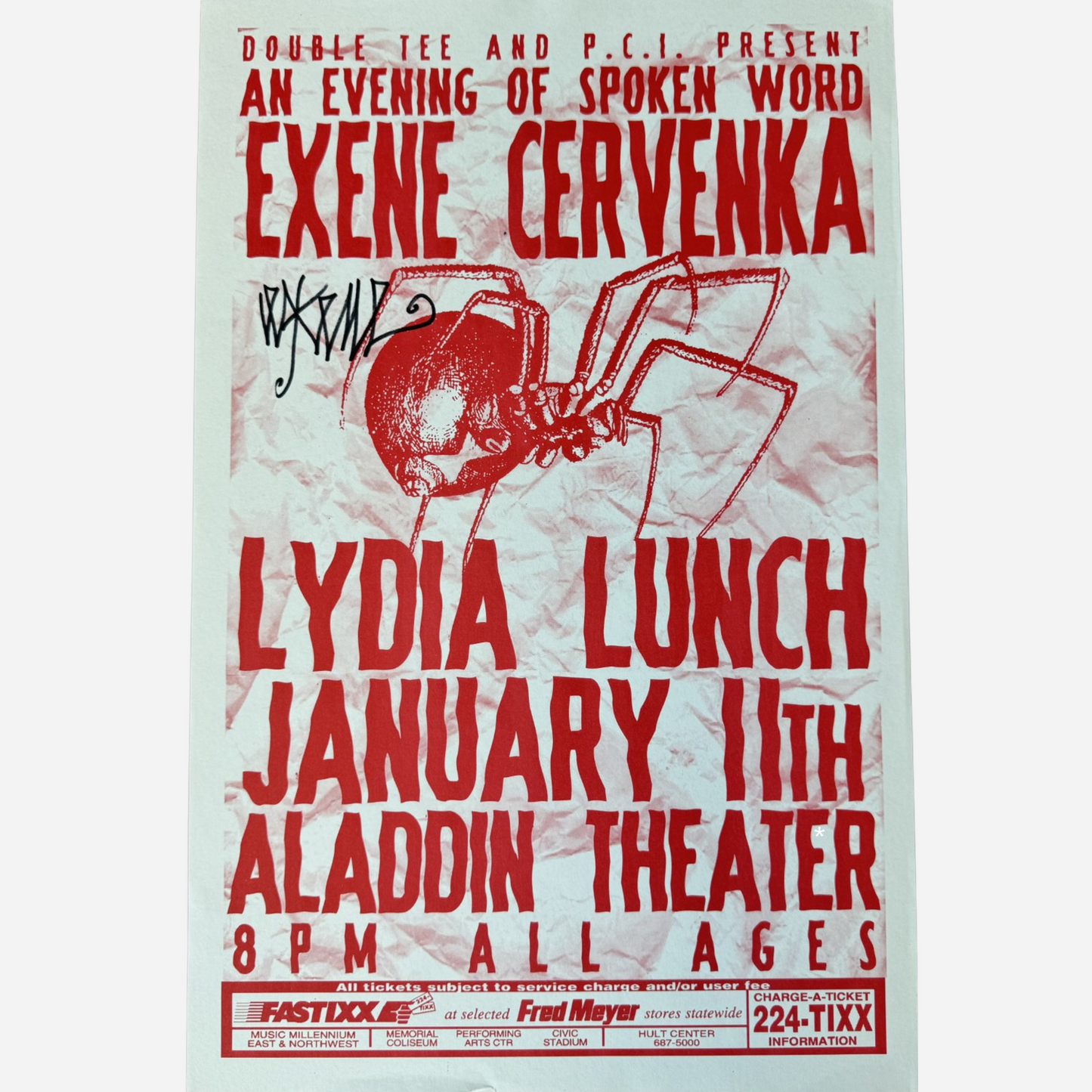 Exene Cervenka Archival Framed & Signed 1996 Aladdin Theater | Rare & Near Mint