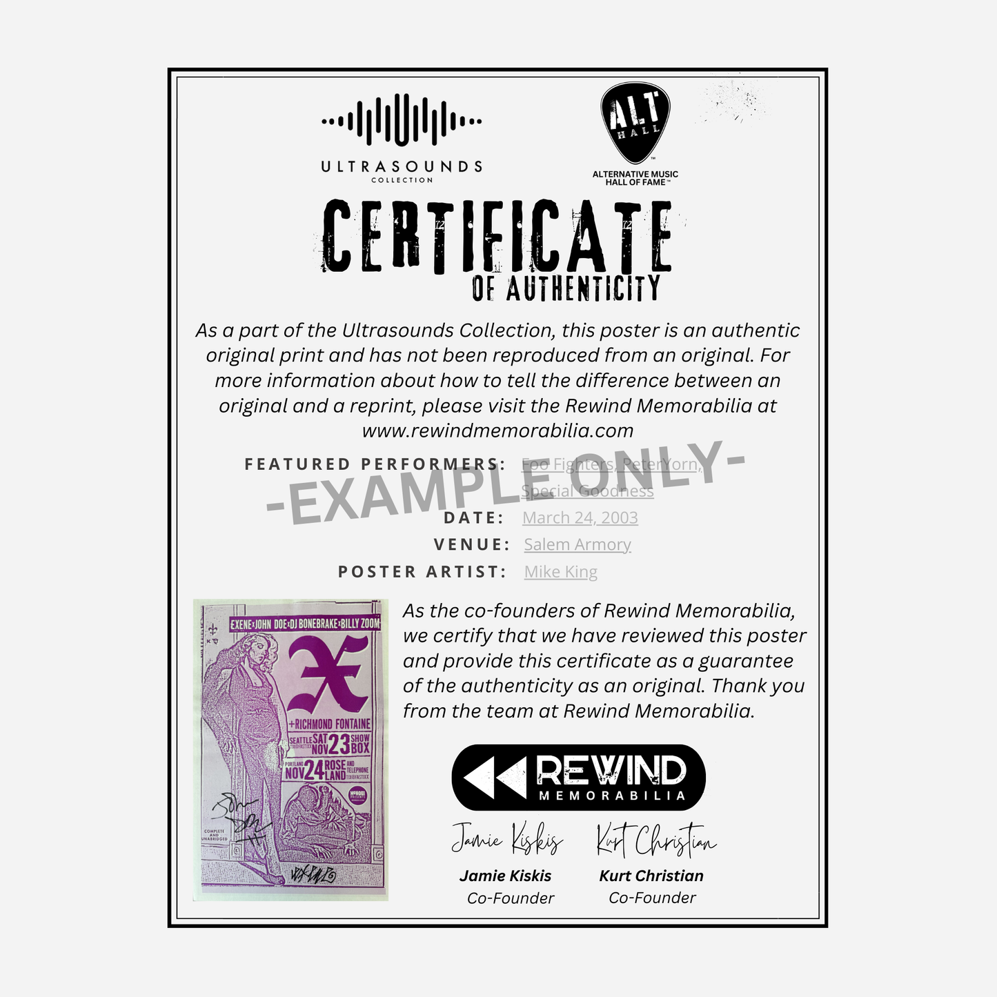 X Archival Framed & Signed 2002 Showbox & Roseland Theater | Very Rare & Near Mint