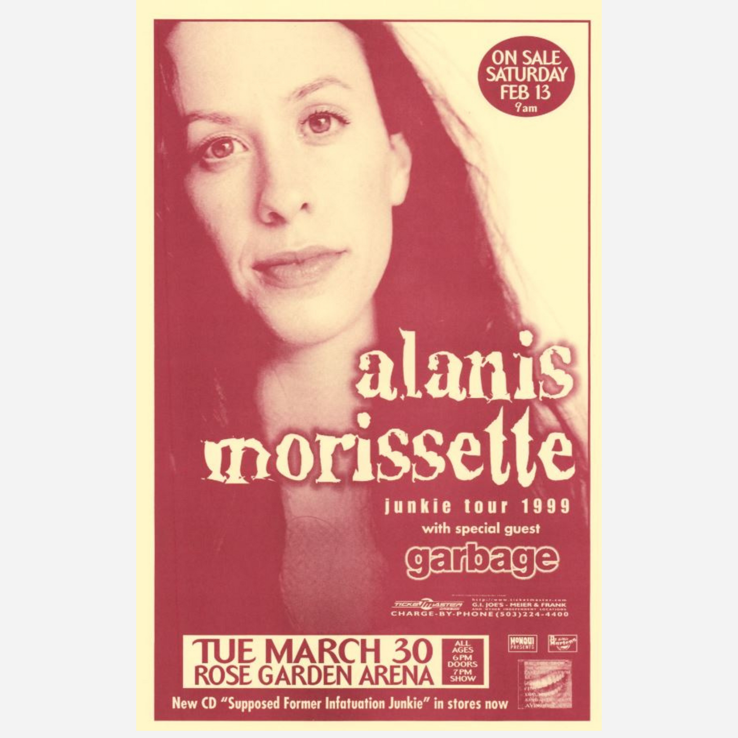 Alanis Morissette 1999 Rose Garden Arena | Rare & Near Mint