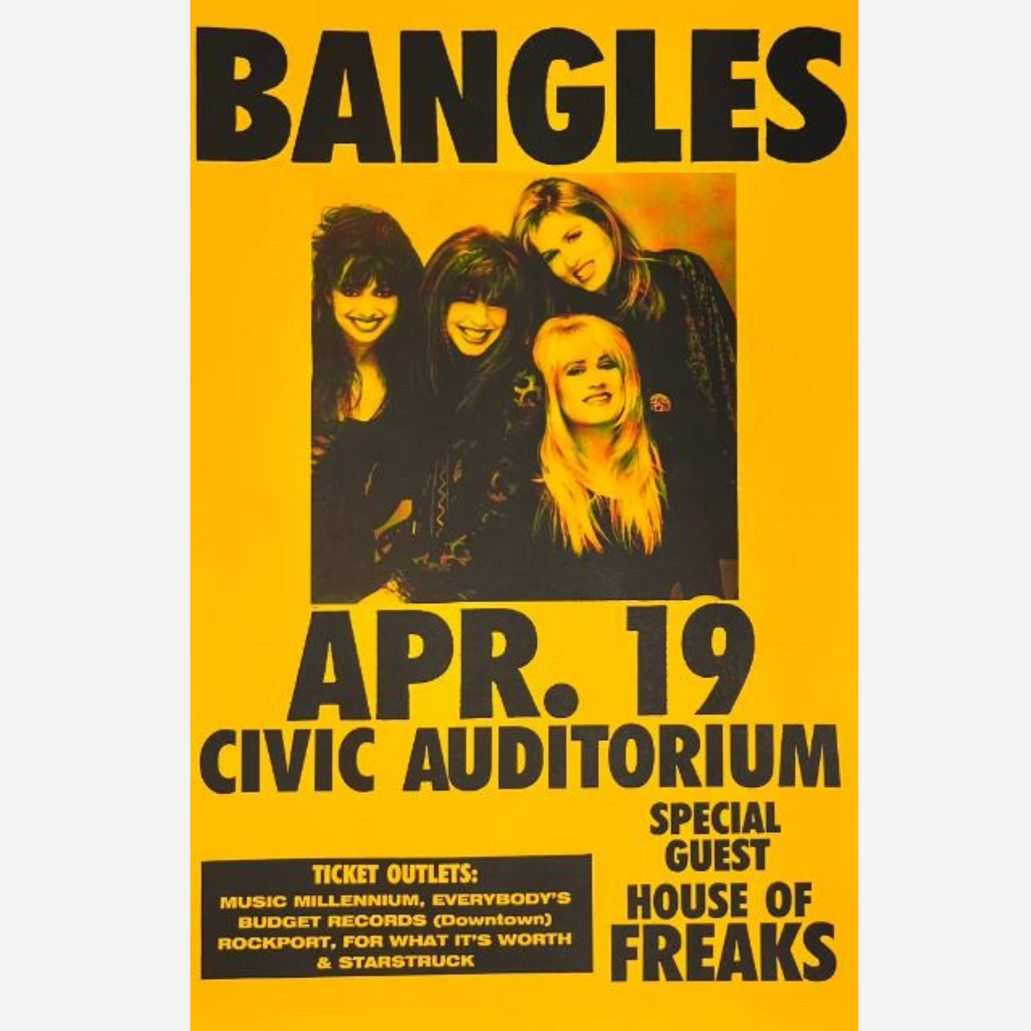 Bangles 1989 Civic Auditorium | Rare & Near Mint