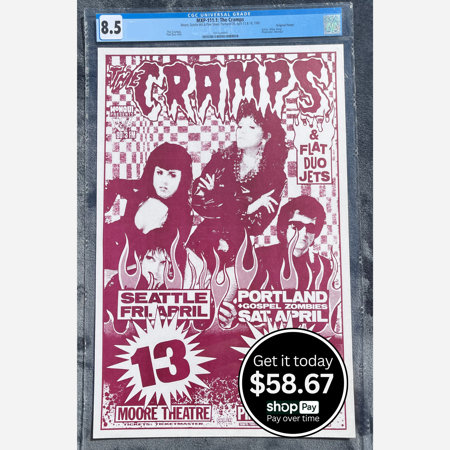 The Cramps 2008 Moore Theatre & Pine Street Theatre | CGC Graded 8.5 | Extremely Rare