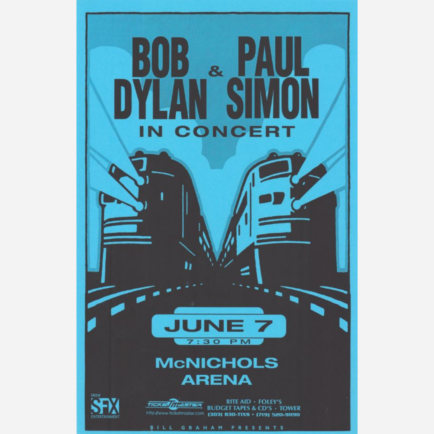 Bob Dylan & Paul Simon 1999 McNichols Arena  | Rare & Near Mint