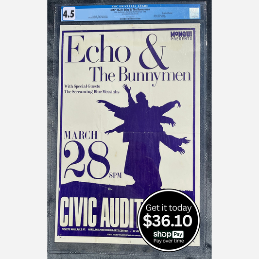 Echo & The Bunnymen 1988 Civic Auditorium | CGC Graded 4.5 | Rare