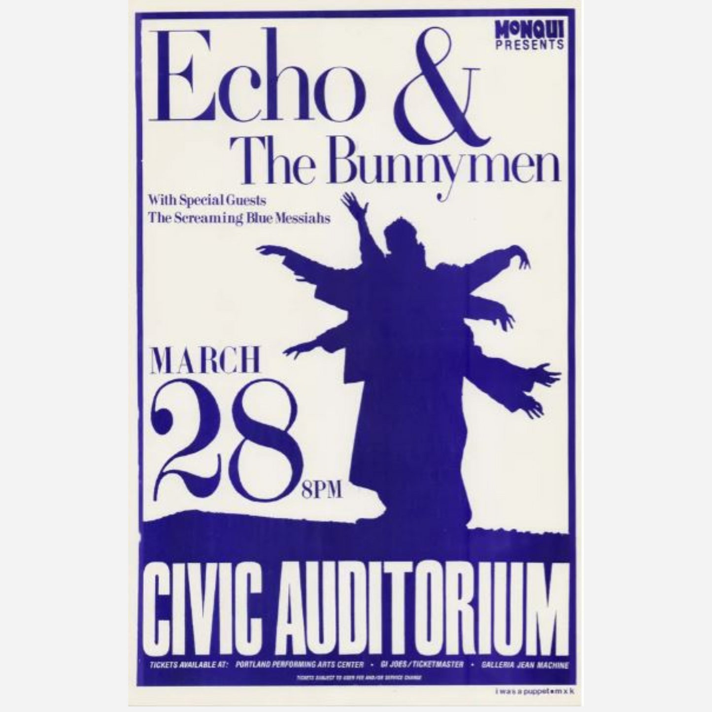 Echo & The Bunnymen 1988 Civic Auditorium | CGC Graded 4.5 | Rare