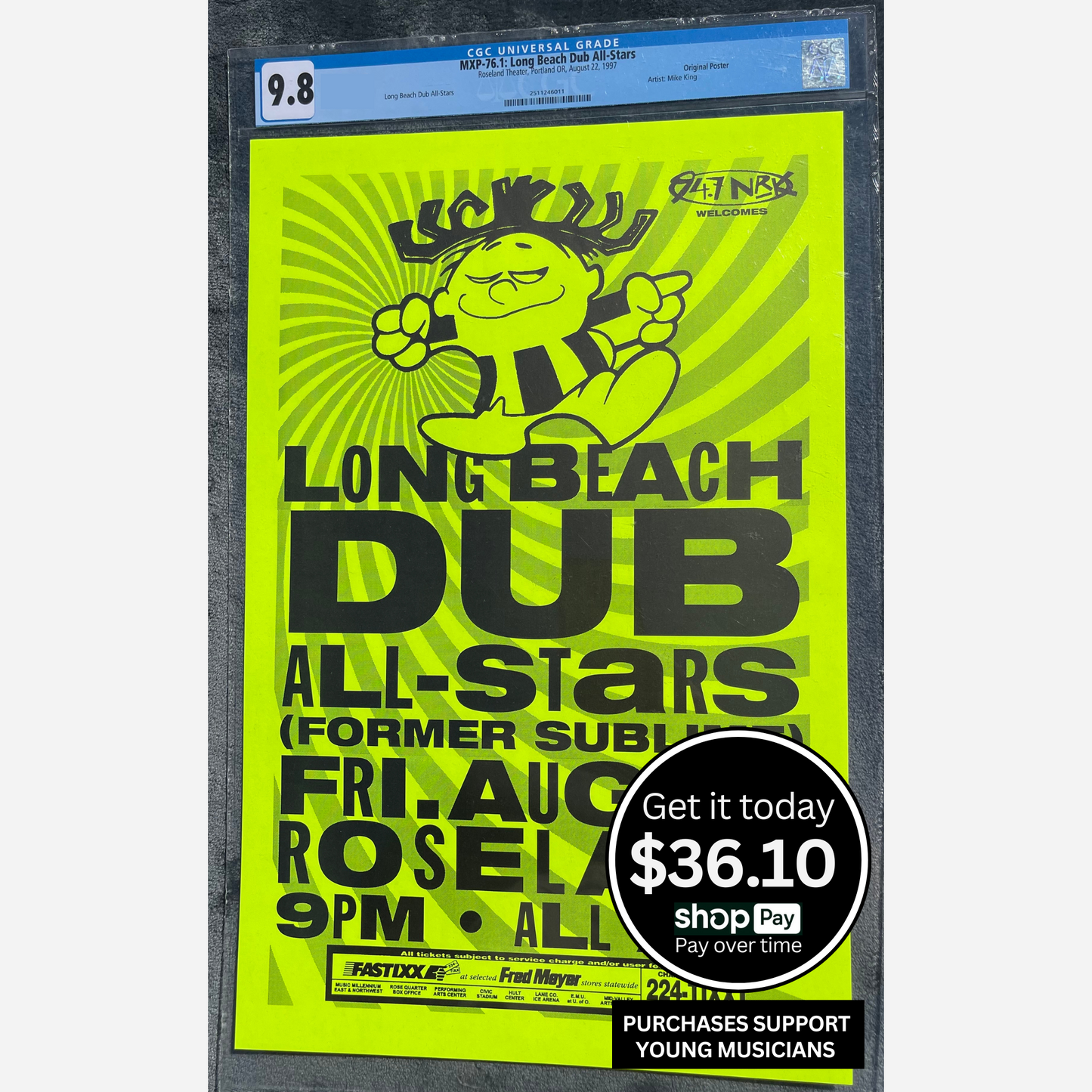 Long Beach Dub All-Stars 1997 Roseland Theater | CGC Graded 9.8