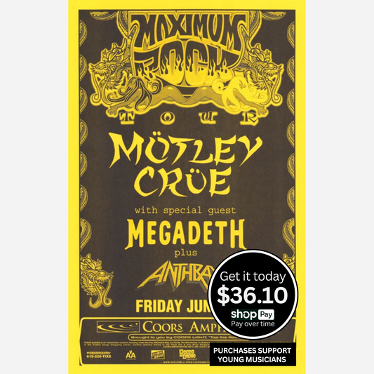 Motley Crue, Megadeth & Anthrax 2000 Coors Amphitheatre | Very Rare & Near Mint