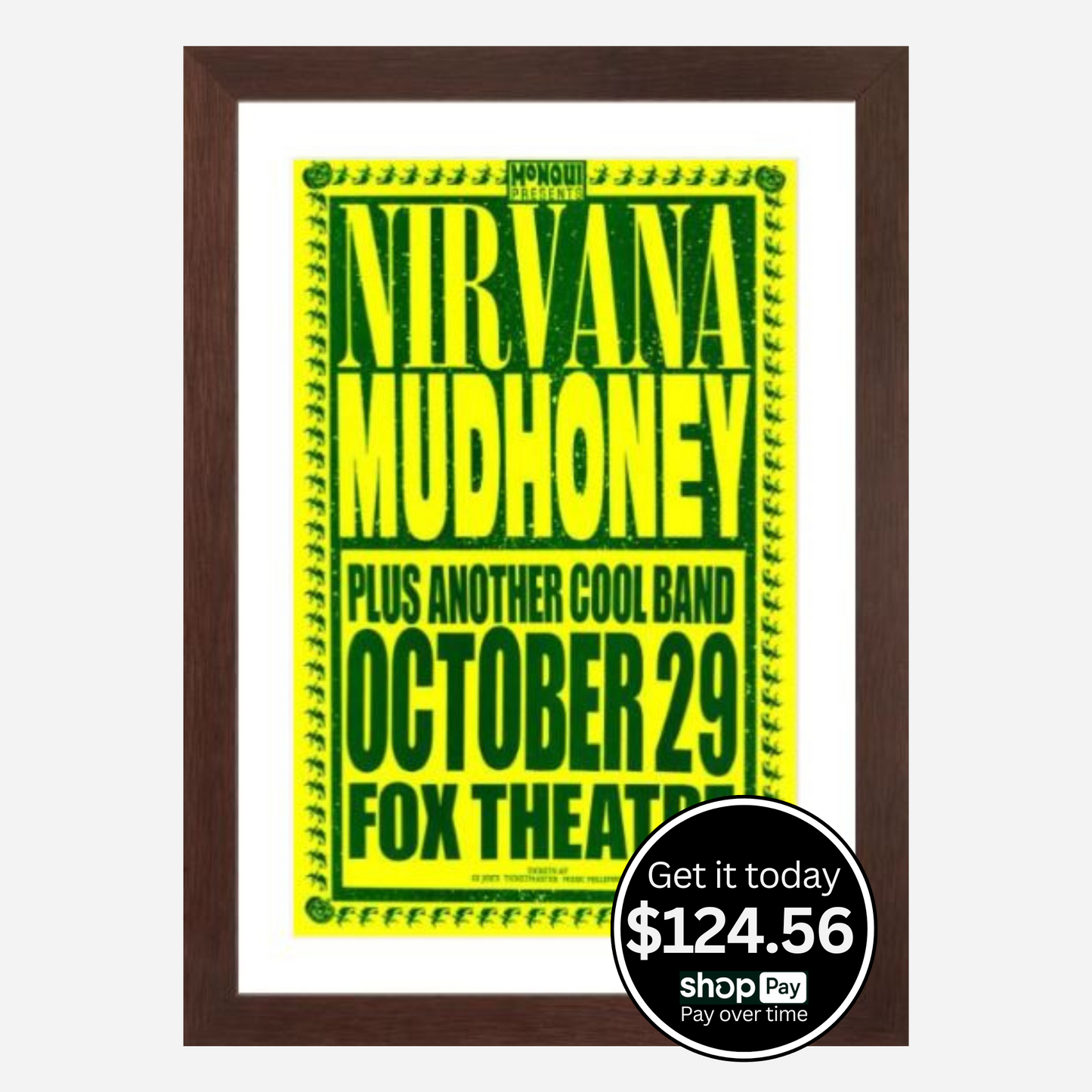 Nirvana & Mudhoney Archival Framed 1991 Fox Theatre | CGC Graded 9.2