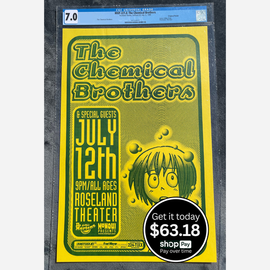 The Chemical Brothers 1999 Roseland Theater | CGC Graded 7 | Rare